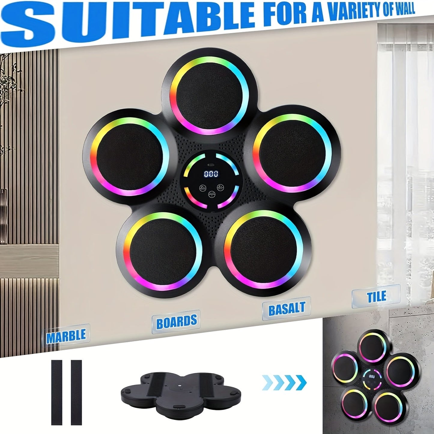 Smart Music Boxing Machine Wall-Mount with Gloves-4