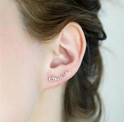 DIY custom English letter name earrings personalized custom earrings holiday gift-5