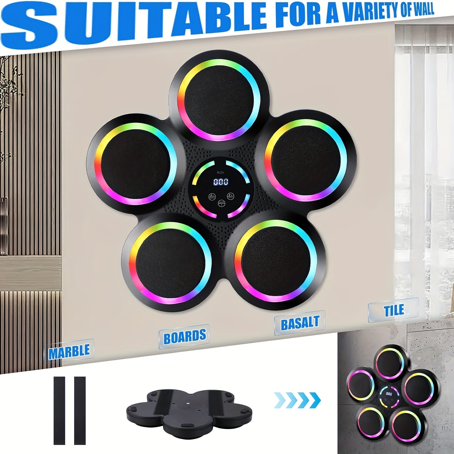 Smart Music Boxing Machine Wall-Mount with Gloves-4
