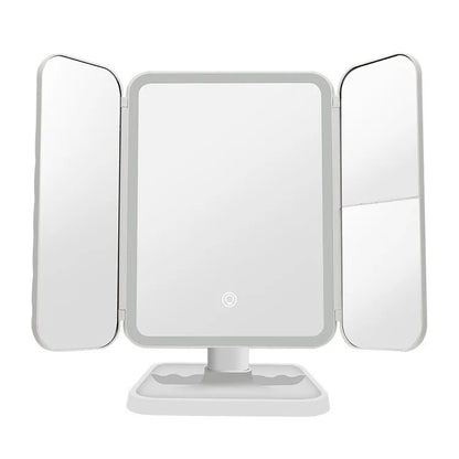 Trifold LED Makeup Mirror - Smart Complementary Beauty Lights-0