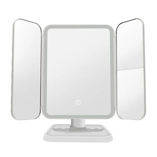 Trifold LED Makeup Mirror - Smart Complementary Beauty Lights-0