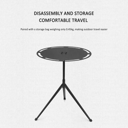 Round Camping Table with Telescopic Fishing Light Pole-1