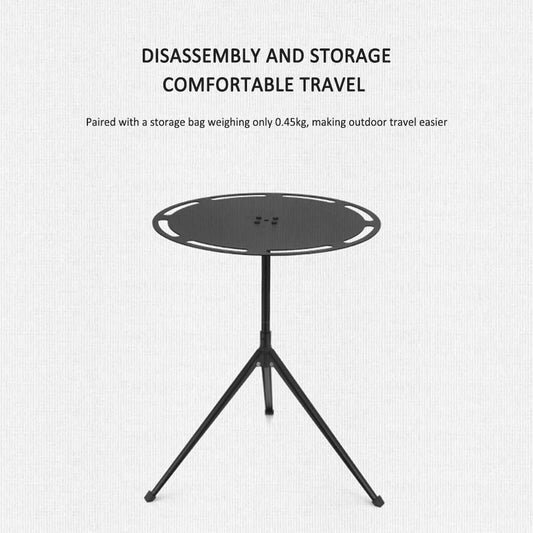 Round Camping Table with Telescopic Fishing Light Pole-1
