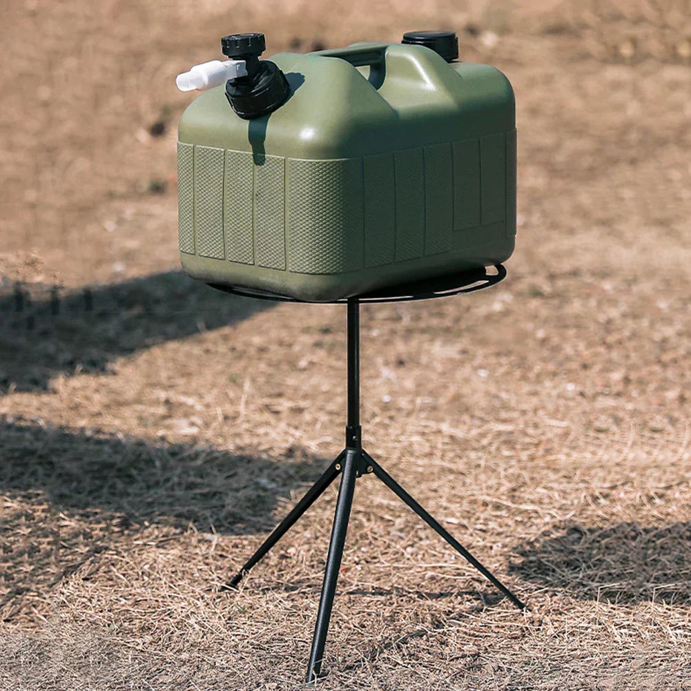 Round Camping Table with Telescopic Fishing Light Pole-2