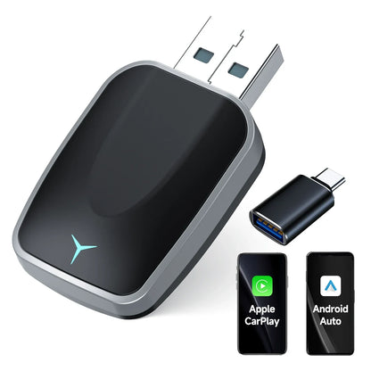 Wired to Wireless CarPlay Android Auto Adapter Black-1